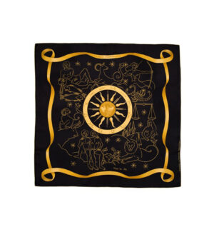 Zodiac circle scarf Black & Gold