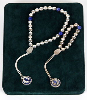 Single worry beads with lapis wreath