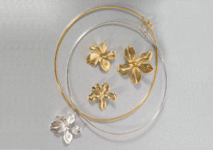 Silver or gold platted earrings choker