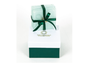 Set of 6 frosted glass sous-verres