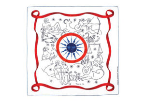 Zodiac circle scarf White & Red