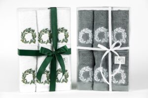 Set of six cotton guests towels