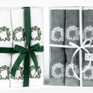Set of six cotton guests towels